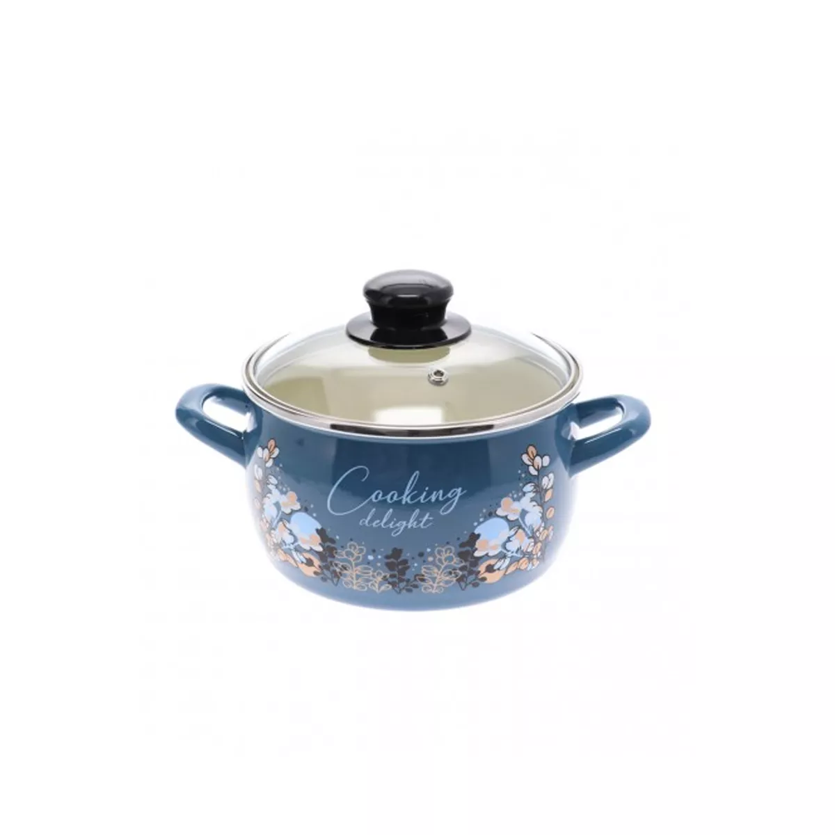 ТЕНДЖЕРА ДЪЛБОКА 16СМ 2,5 СТЪКЛЕН КАПАК COOKING DELIGHT