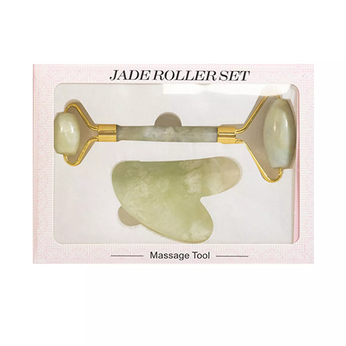 КОМПЛЕКТ МАСАЖЕН РОЛЕР ЗА ЛИЦЕ И ГУА ША КАМЪК И02-18490