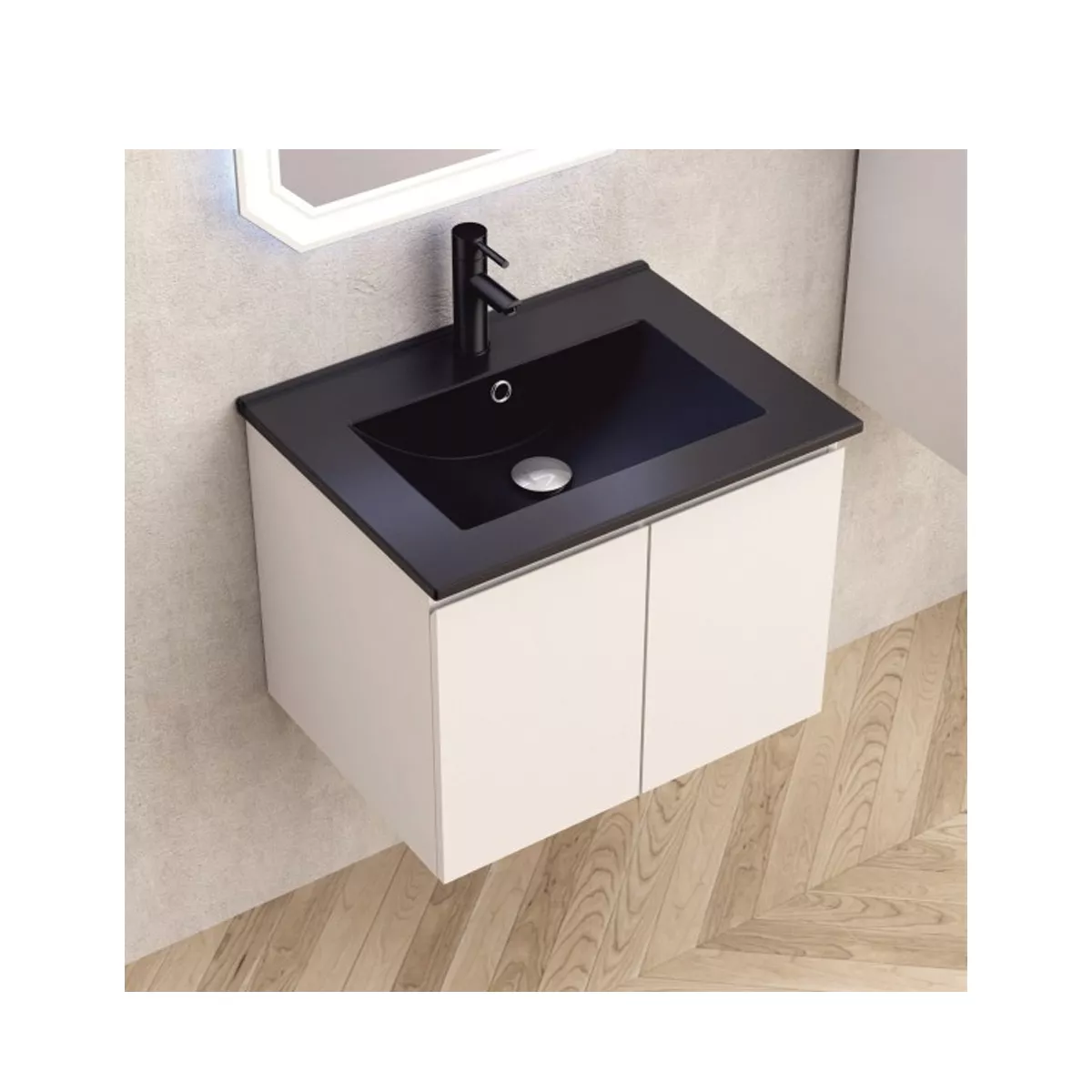 ДОЛЕН ШКАФ ЗА БАНЯ С ICP 6045 С МИВКА 5953В-2 ЧЕРЕН МАТ