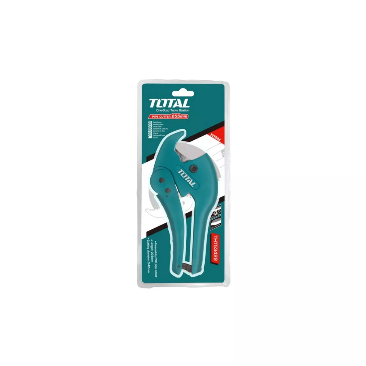 НОЖИЦА ЗА PVC ТРЪБИ TOTAL 225MM Ф3-42ММ 53422