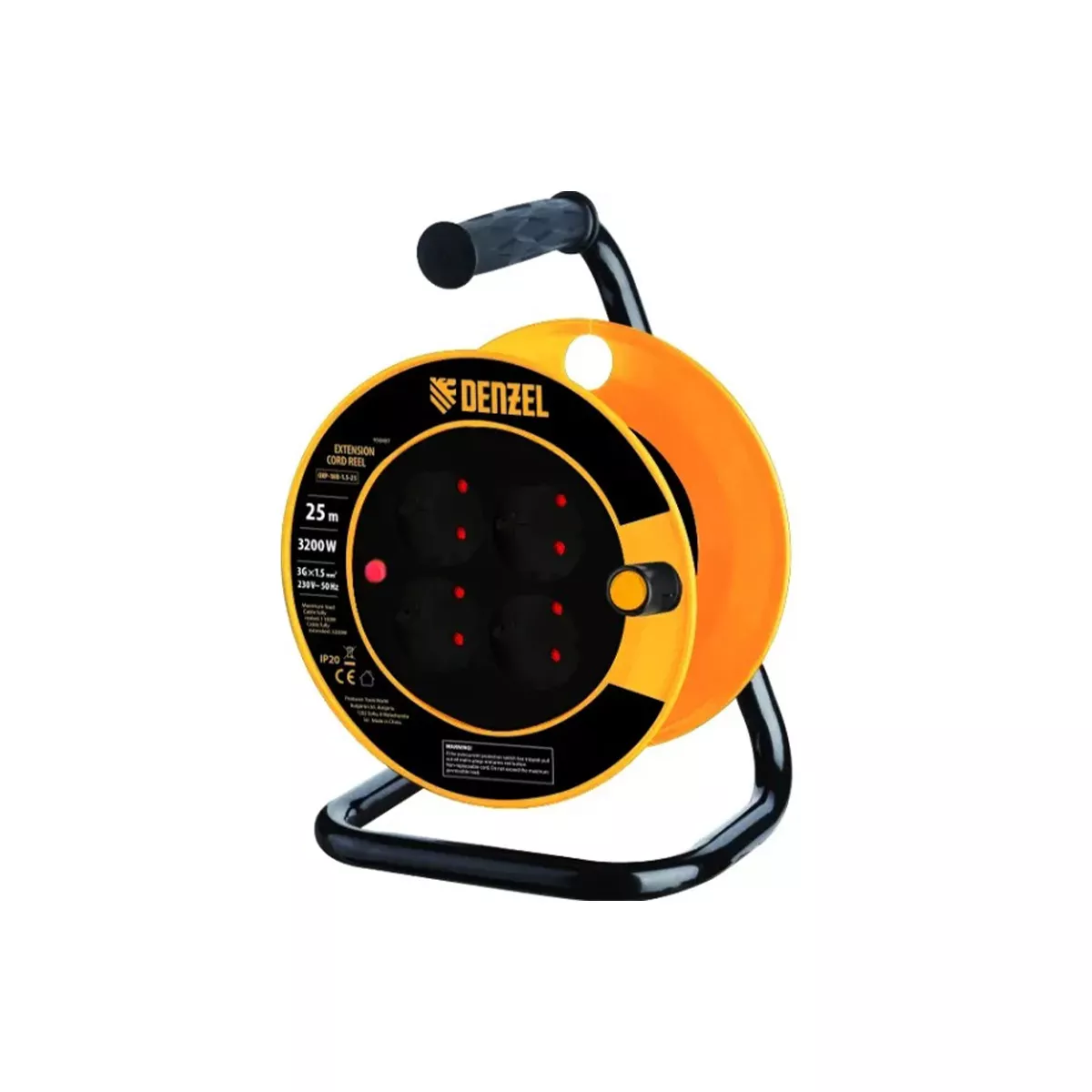 ЗАХРАНВАЩ УДЪЛЖИТЕЛ НА КАБЕЛ МАКАРА 25М 4 ГНЕЗДА 14A DENZEL 958487