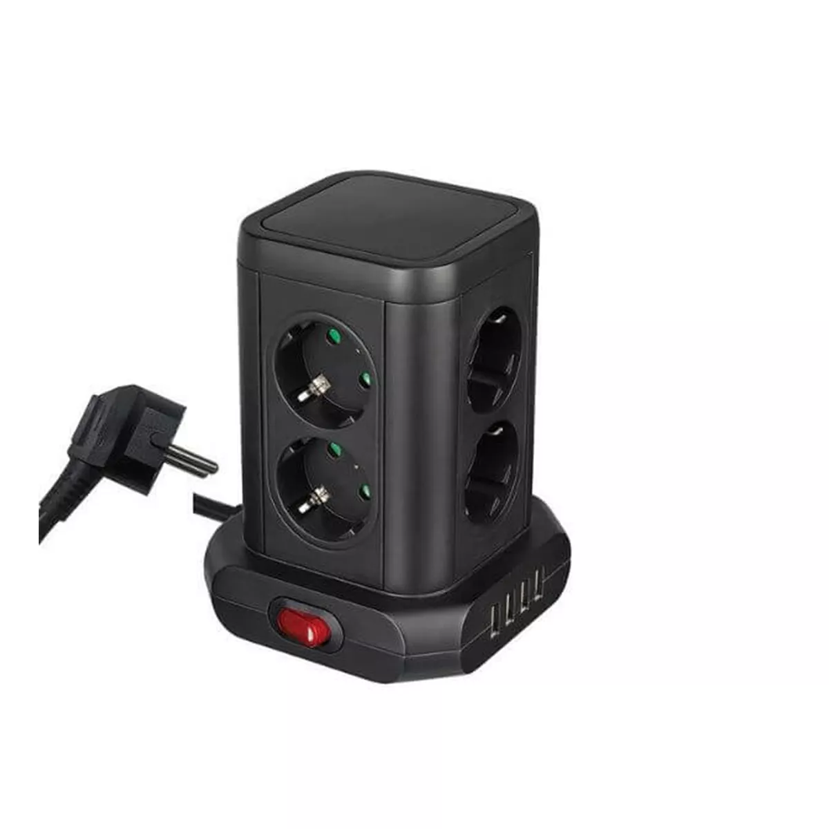 РАЗКЛОНИТЕЛ КУЛА С 8 ГНЕЗДА 4 USB 5V 4.8A 1.4М KN41091