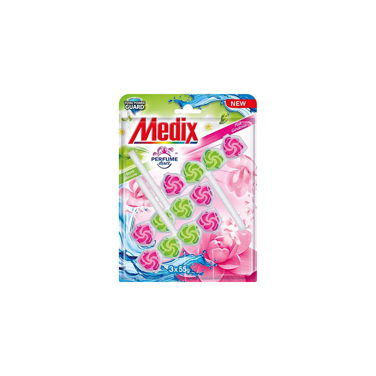 МЕДИКС АРОМАТИЗАТОР WC 3*55ГР DROPS APPLE BLOSSOM