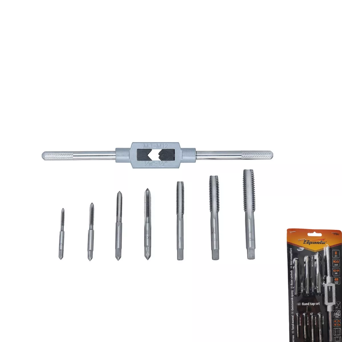 КОМПЛЕКТ ВИНТОРЕЗИ М3-М12, 8 ПРЕДМЕТА STARTA/  773087