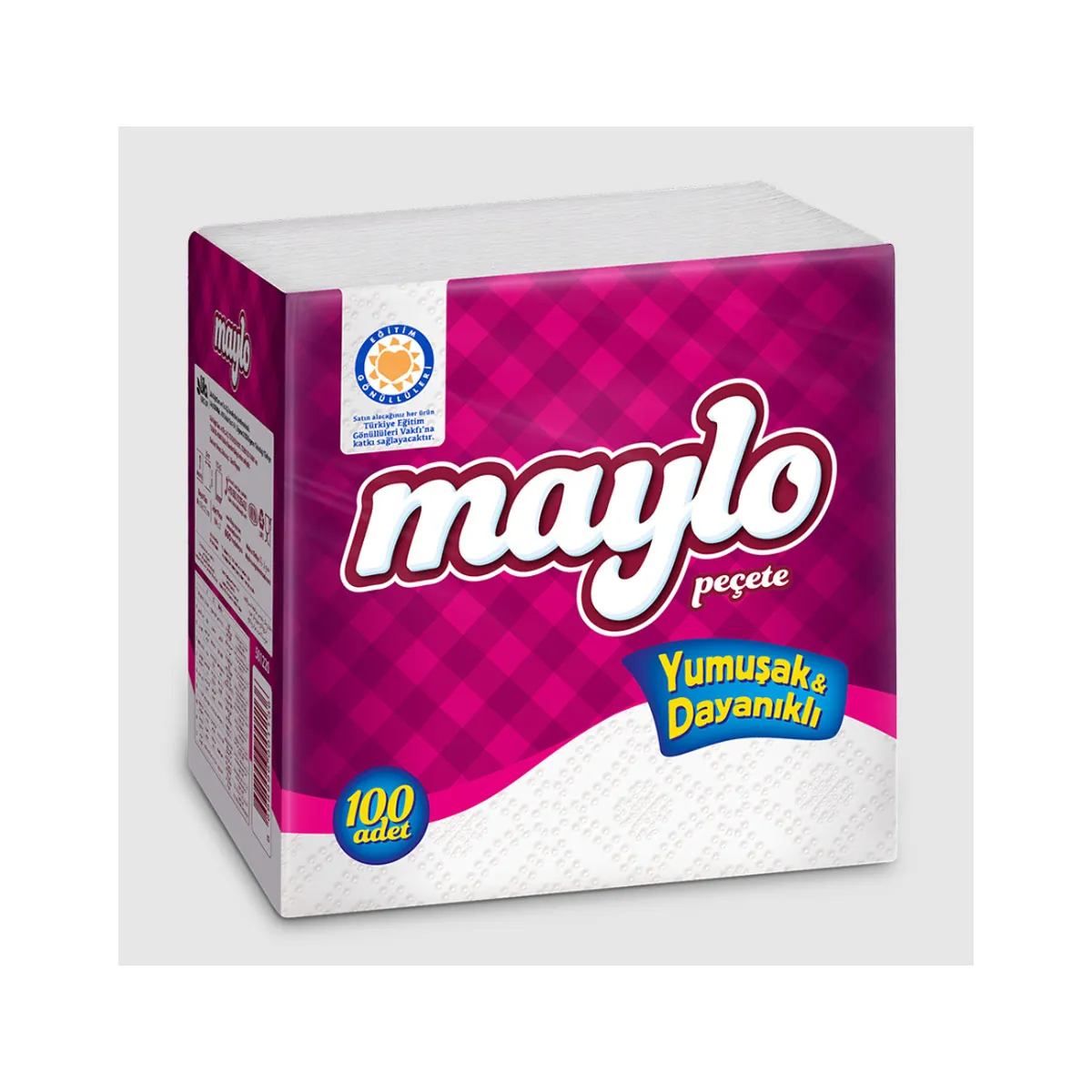 САЛФЕТКИ MAYLO 30*30 - 100БР. В ПАКЕТ, БЕЛИ