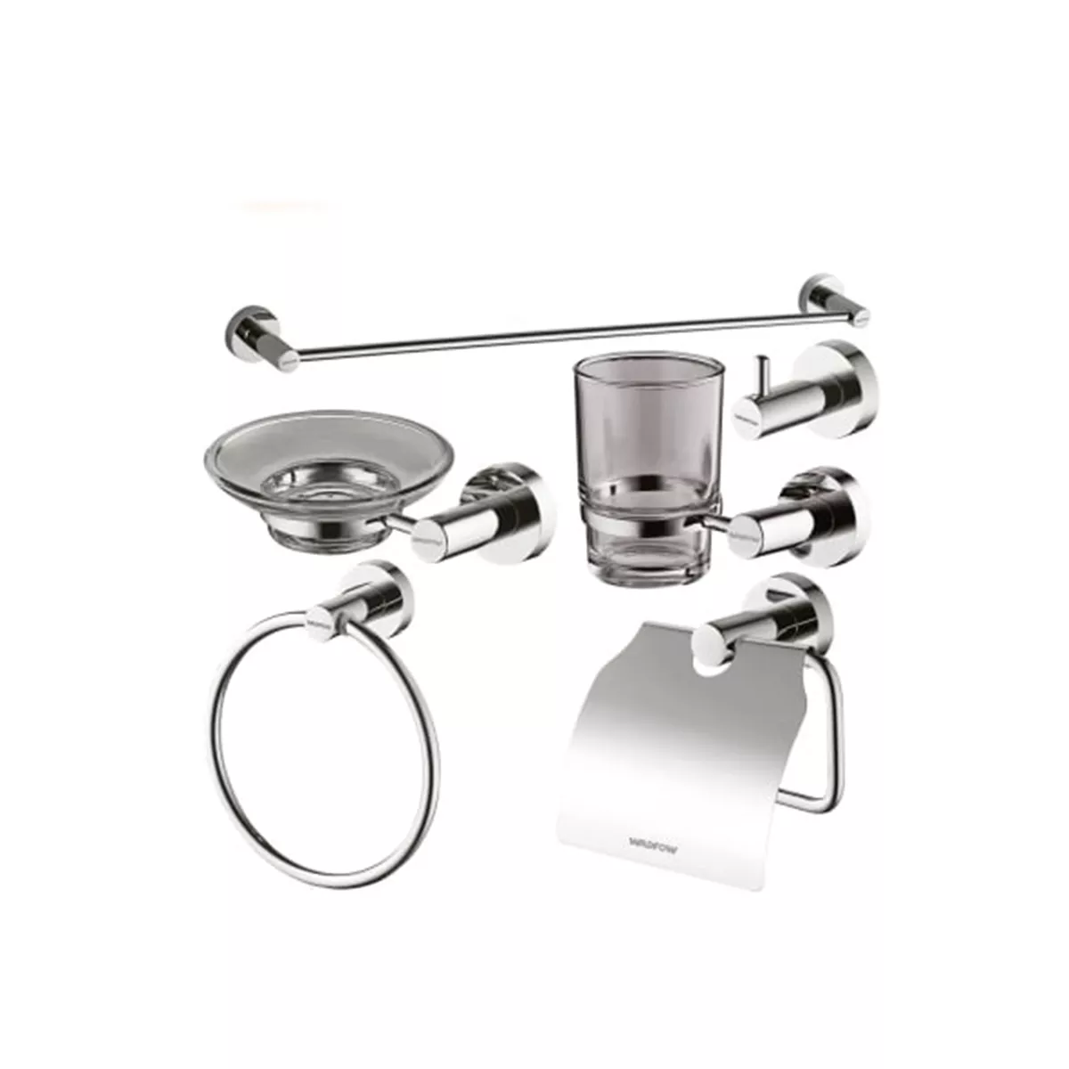 КОМПЛЕКТ АКСЕСОАРИ ЗА БАНЯ WADFOW 6 ЧАСТИ ХРОМ / 1516