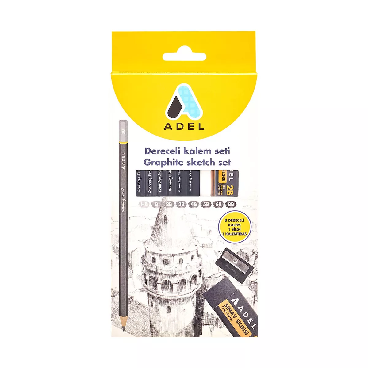 КОМПЛЕКТ ЧЕРНИ МОЛИВИ ADEL GRAFITE SKETCH 8 ЧАСТИ 43077