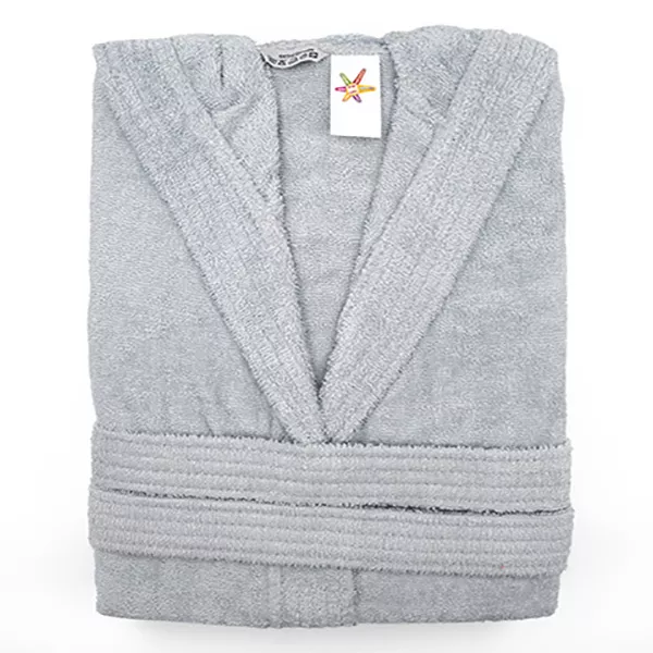 ХАЛАТ С КАЧУЛКА XL, .0.420ГР., СВЕТЛО СИВ/  И034-1004/1