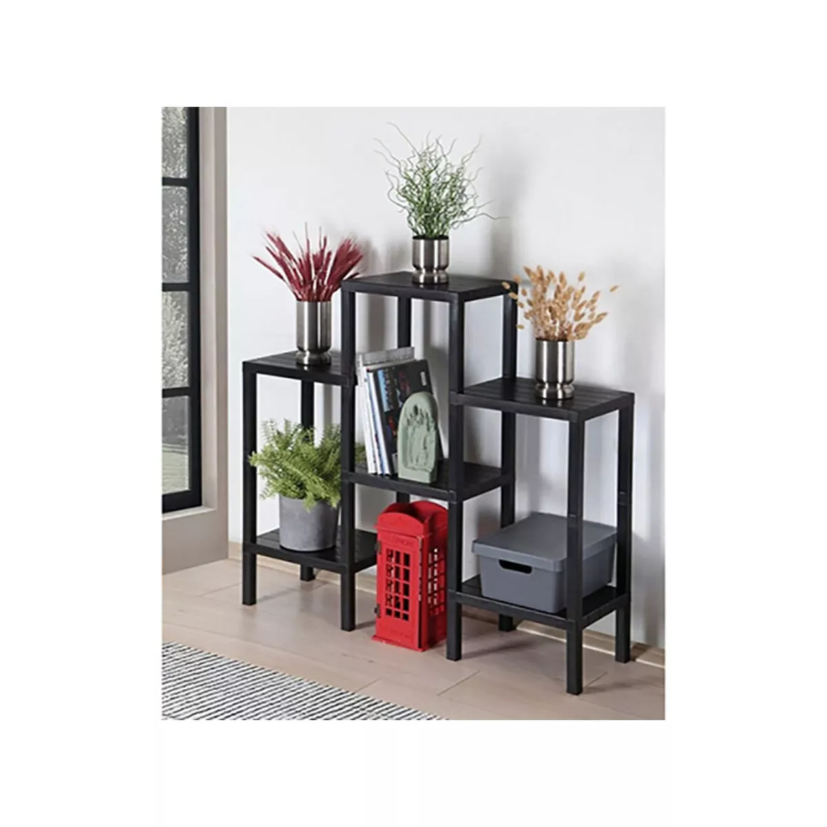 ЕТАЖЕРКА МОДУЛНА НА 6 НИВА,ЧЕРНА 109*33*98СМ.,SP338/ И107978