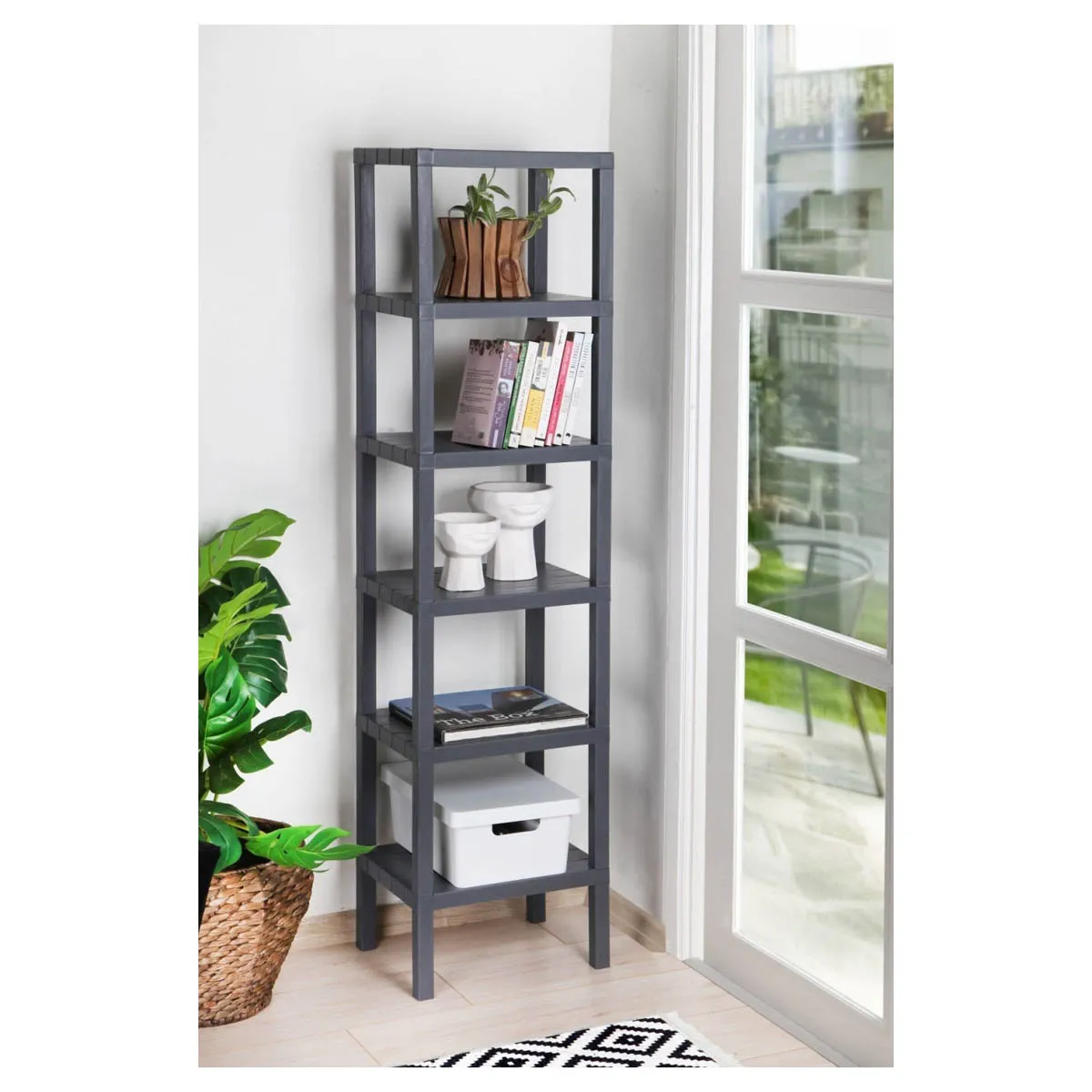 ЕТАЖЕРКА МОДУЛНА НА 6 НИВА, СИВА 109*33*98СМ.,SP337/ И107979