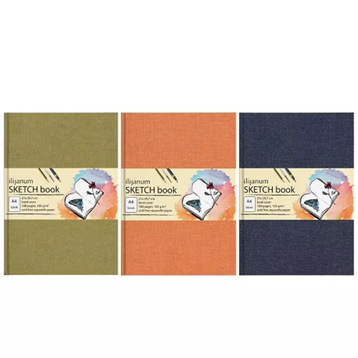 СКЕЧБУК A4 ILIJANUM АКВАРЕЛ 54Л. ТВЪРДИ КОРИЦИ - 45655