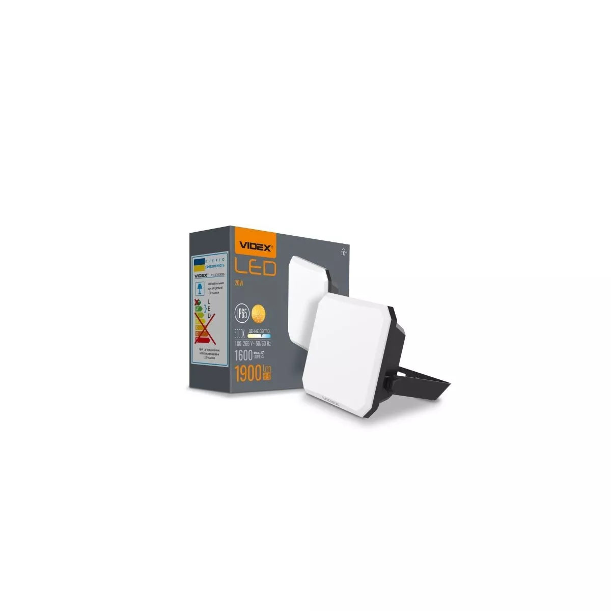 LED ПРОЖЕКТОР VIDEX VLE-F3-0205B FLOOD 20W/5K