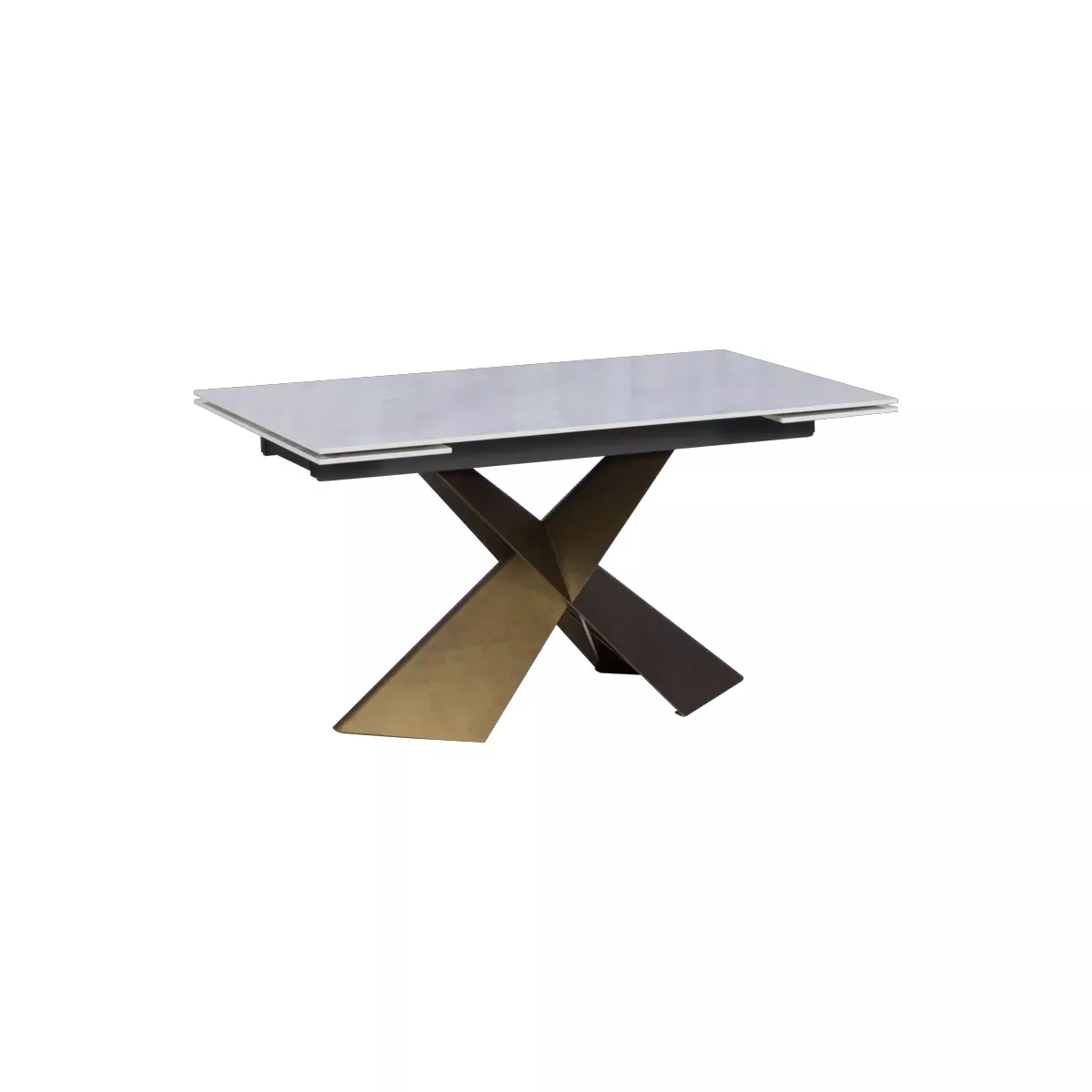 РАЗТЕГАТЕЛНА ТРАПЕЗНА МАСА DABKI БЯЛО-ЗЛАТНО