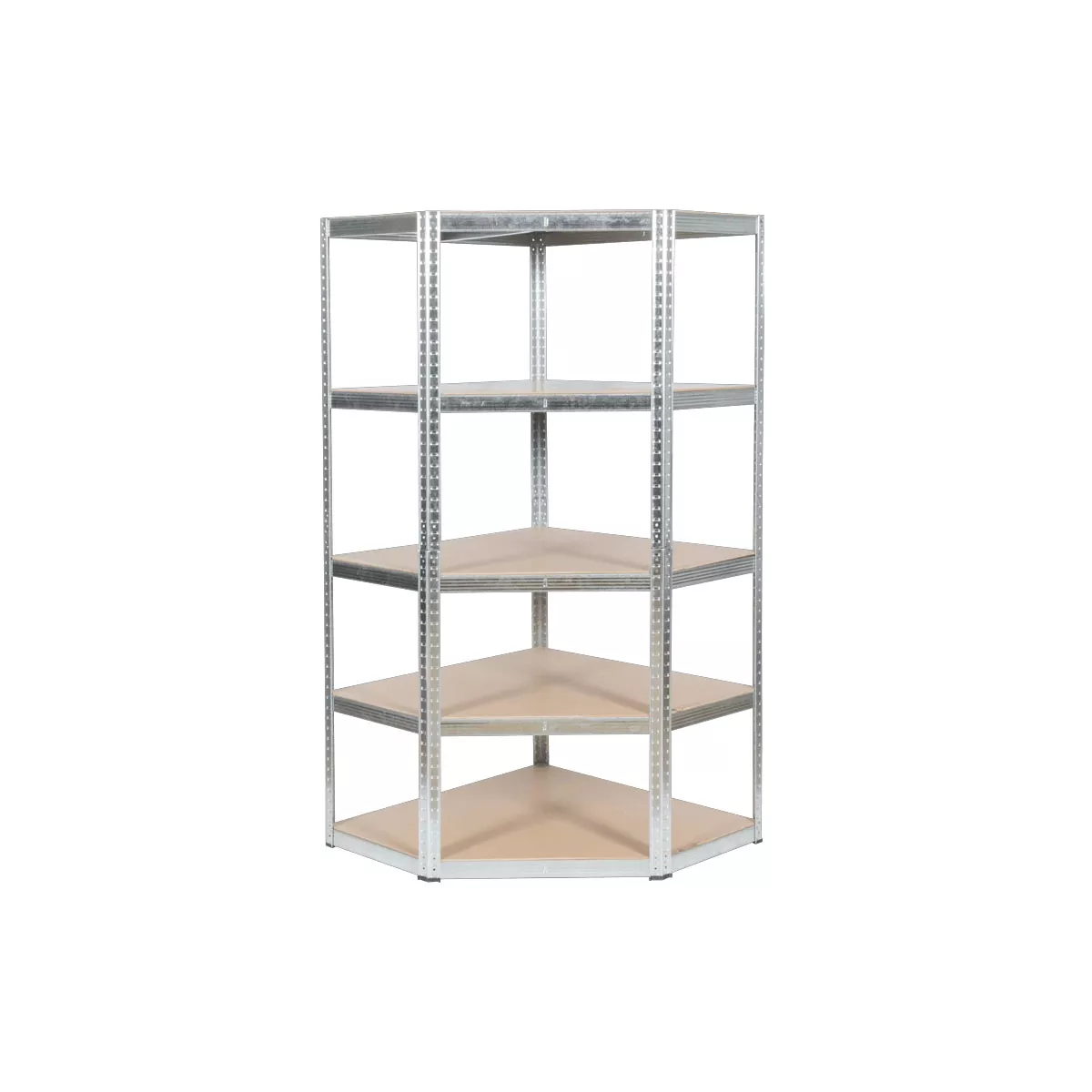 ЪГЛОВ МЕТАЛЕН СТЕЛАЖ CARMEN CR-1019 - 180X90X45 CM, ДО 275 КГ НА РАФТ - ЦИНК