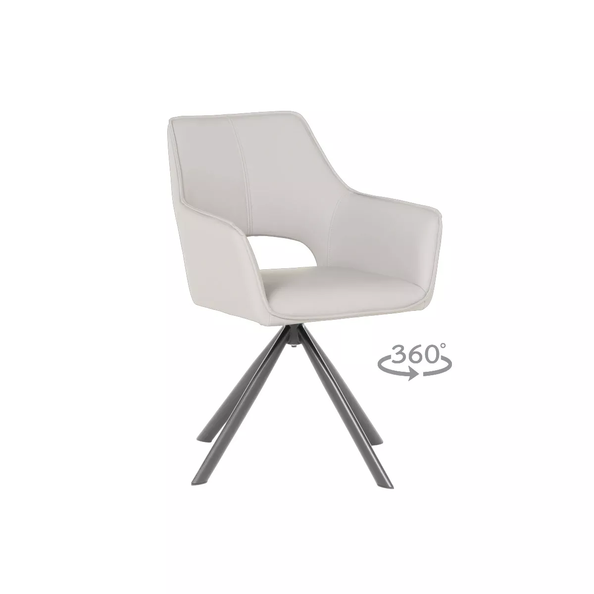 ТРАПЕЗЕН СТОЛ READING 2 СИЛИКОНОВА КОЖА - СИВ 67