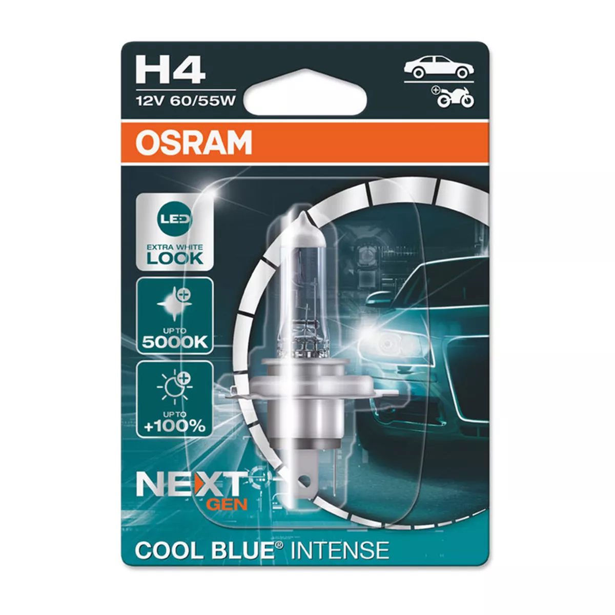 АВТО КРУШКА OSRAM COOL BLUE, 60/55W,12V, 641930CBN -БЛИСТЕР