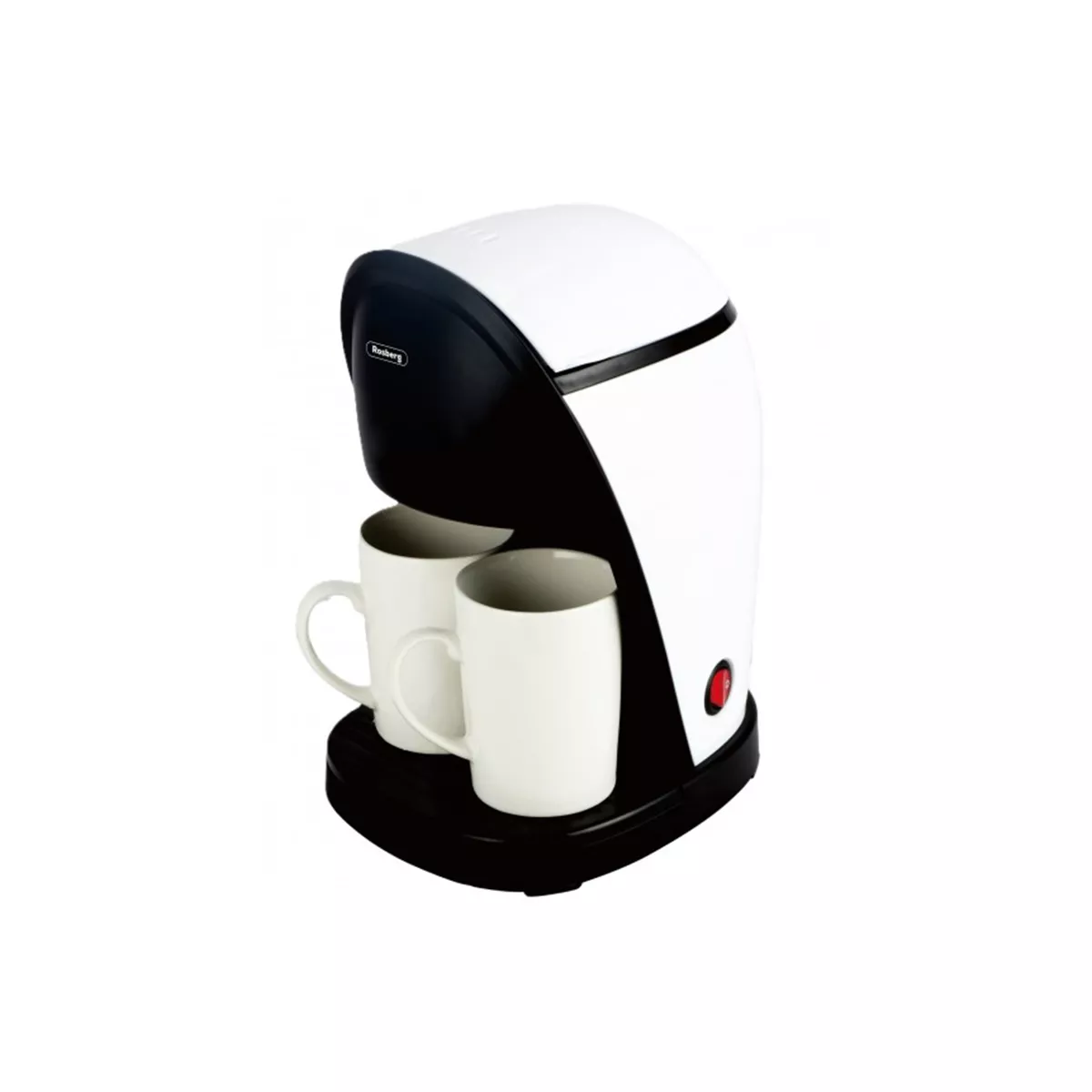 КАФЕМАШИНА ROSBERG R51170E 450W С ДВЕ ЧАШИ, БЯЛА/ЧЕРНА