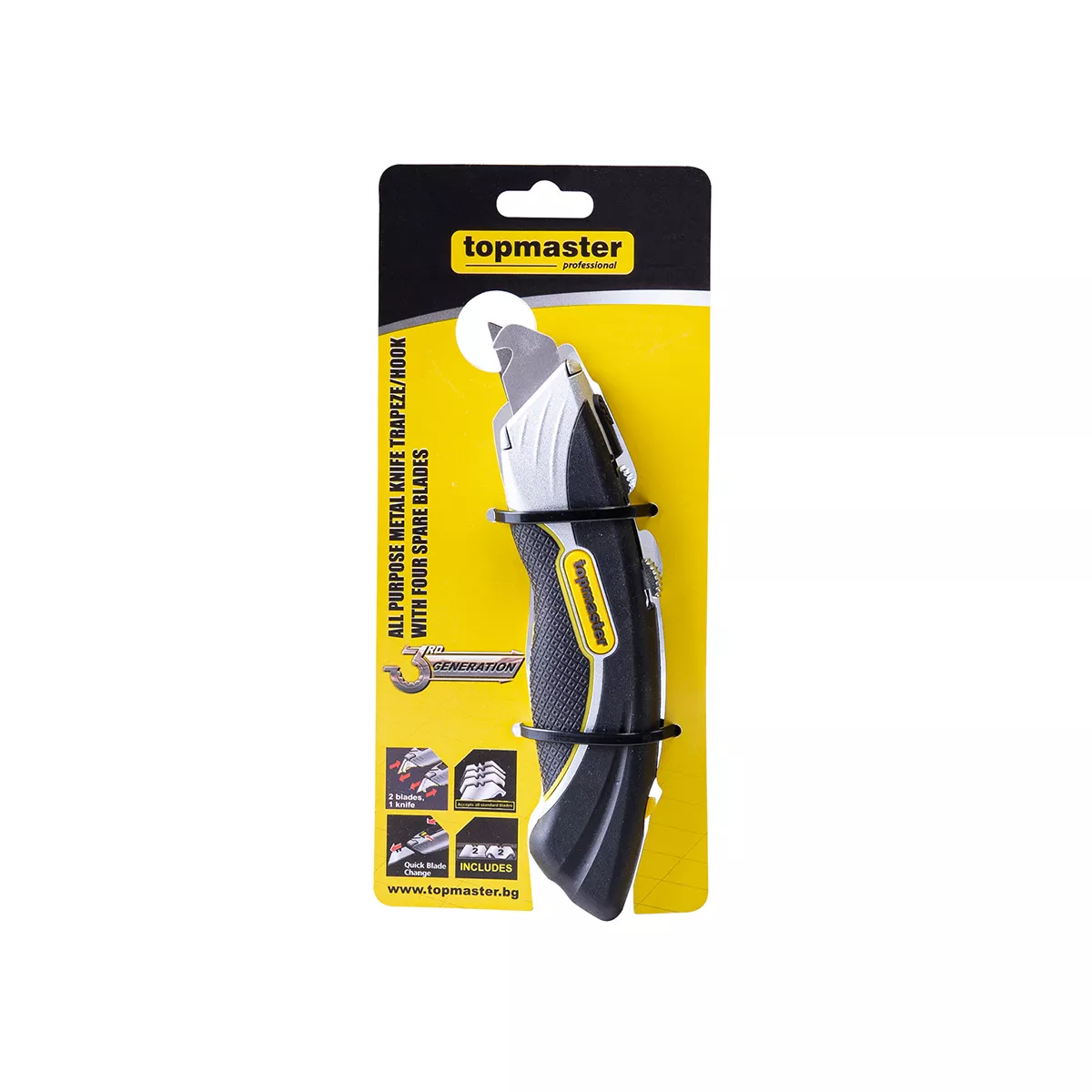 НОЖ МАКЕТЕН МЕТАЛЕН ТРАПЕЦ С 4 РЕЗЕРВИ/ 370131