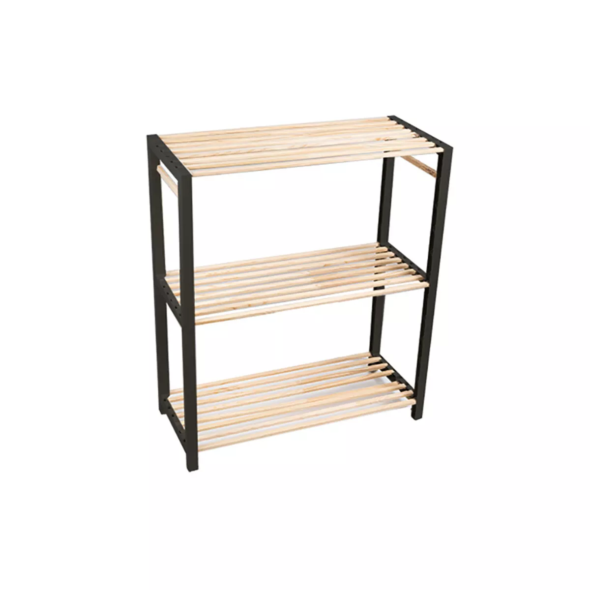 ЕТАЖЕРКА НА 3 НИВА WOOD 78*65*29СМ.,ЧЕРНА FIX-2004/ И108191