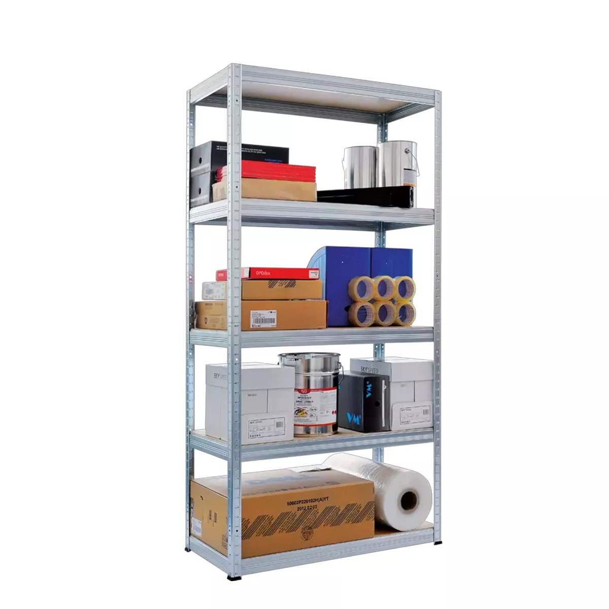 МЕТАЛЕН СТЕЛАЖ STAR 180x75x35 СМ, ДО 175 КГ НА РАФТ - ЦИНК