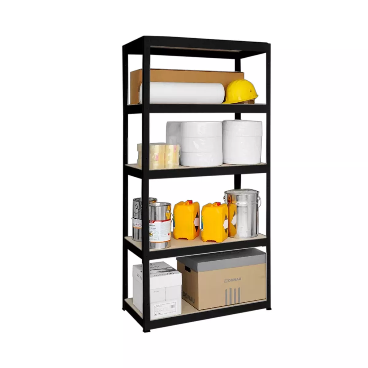 МЕТАЛЕН СТЕЛАЖ STAR 180x90x45 СМ, ДО 275 КГ НА РАФТ - ЧЕРЕН