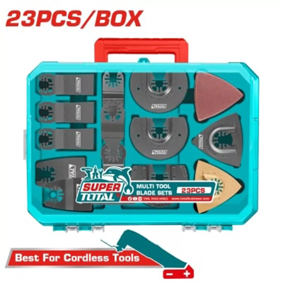 КОМПЛЕКТ ЗА МУЛТИФУНКЦИОНАЛЕН ИНСТРУМЕНТ TOTAL 23 ЧАСТИ 2301