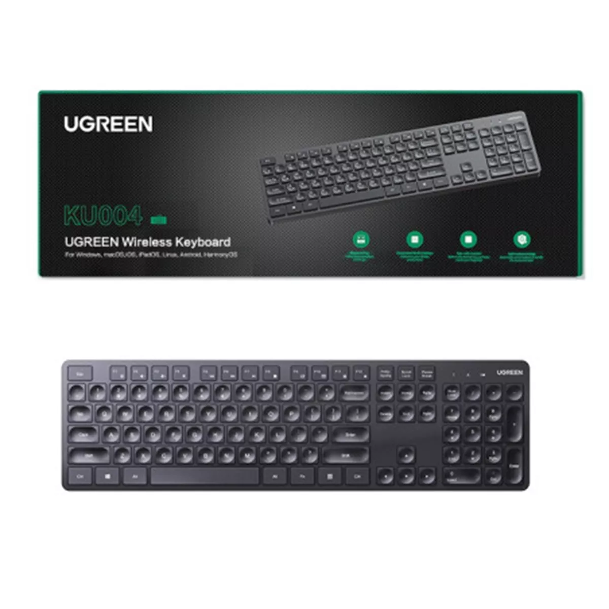 КЛАВИАТУРА БЕЗЖИЧНА KU004 UGREEN 0409002