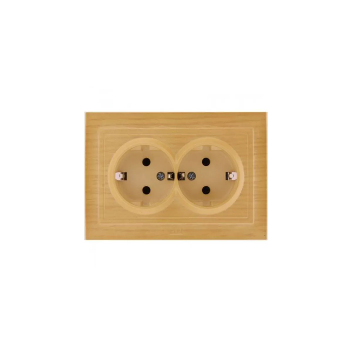 ДВОЕН КОНТАКТ ШУКО СВЕТЛО ДЪРВО ZENA 16А, 250V/ 500-012700-907