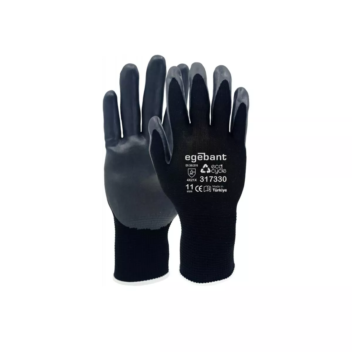 РАБОТНИ РЪКАВИЦИ НИТРИЛНИ 10/XL EGEBAND ECOCYCLE-3810112