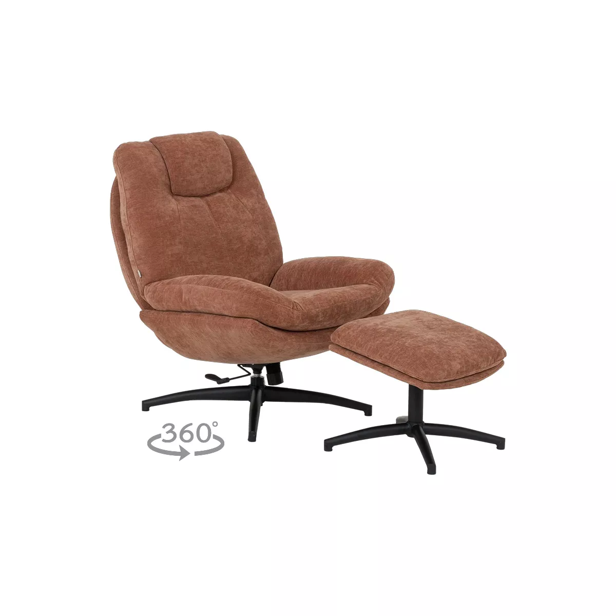 КРЕСЛО С ТАБУРЕТКА PORTO - ОХРА