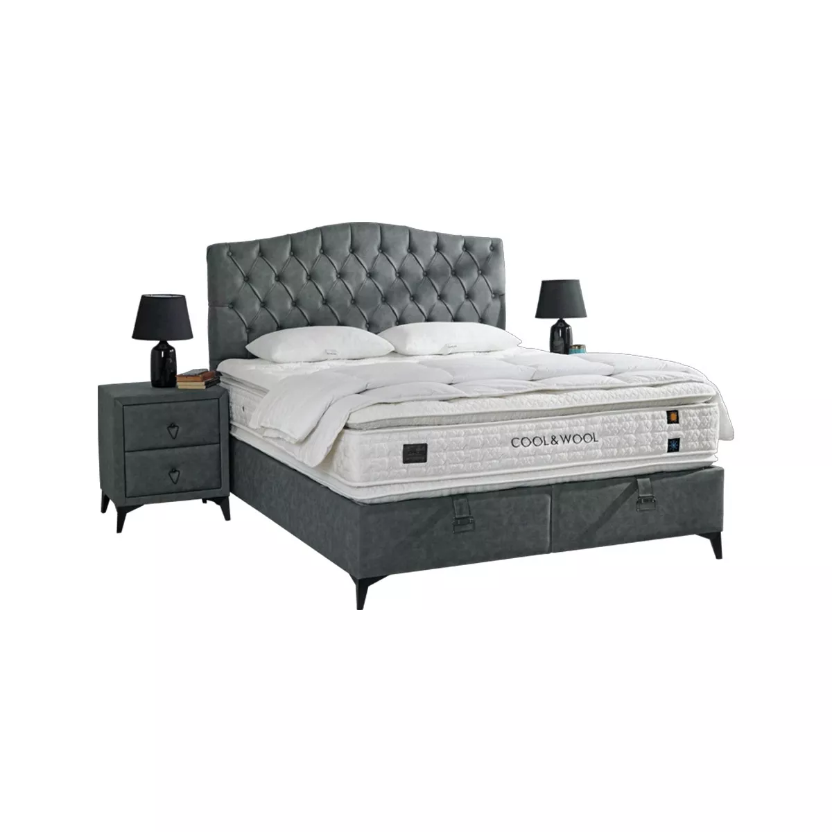 ТАПИЦИРАНА СПАЛНЯ COOL WOOL 160 X 200 - СИВ 12