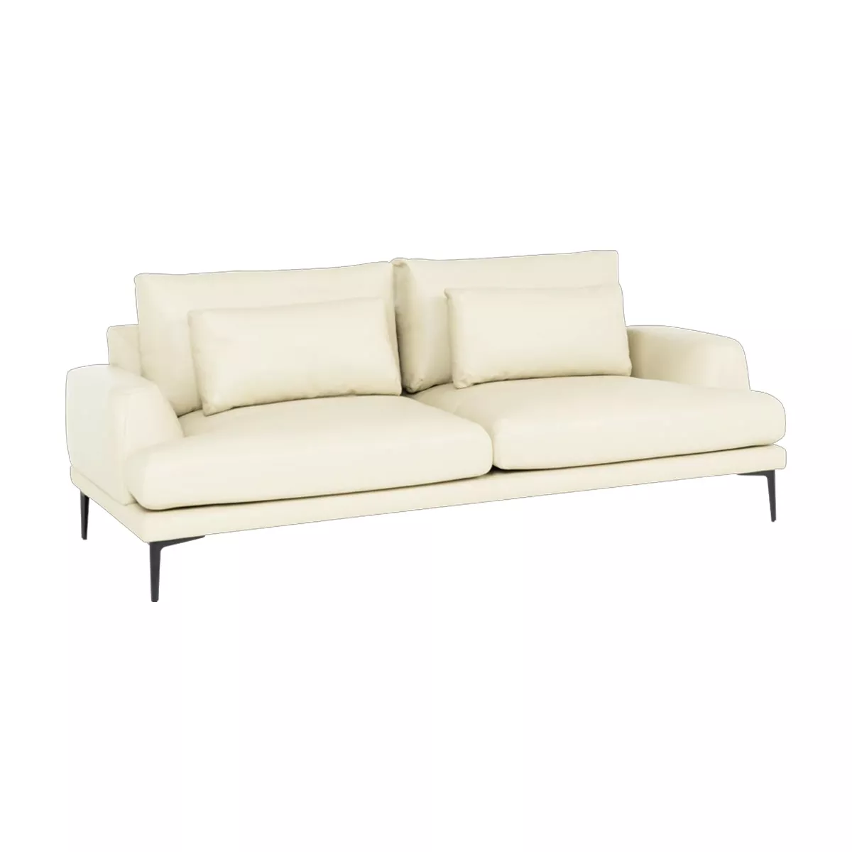 КОЖЕН ДИВАН - ТРОЙКА GRATEN LUX - КРЕМ