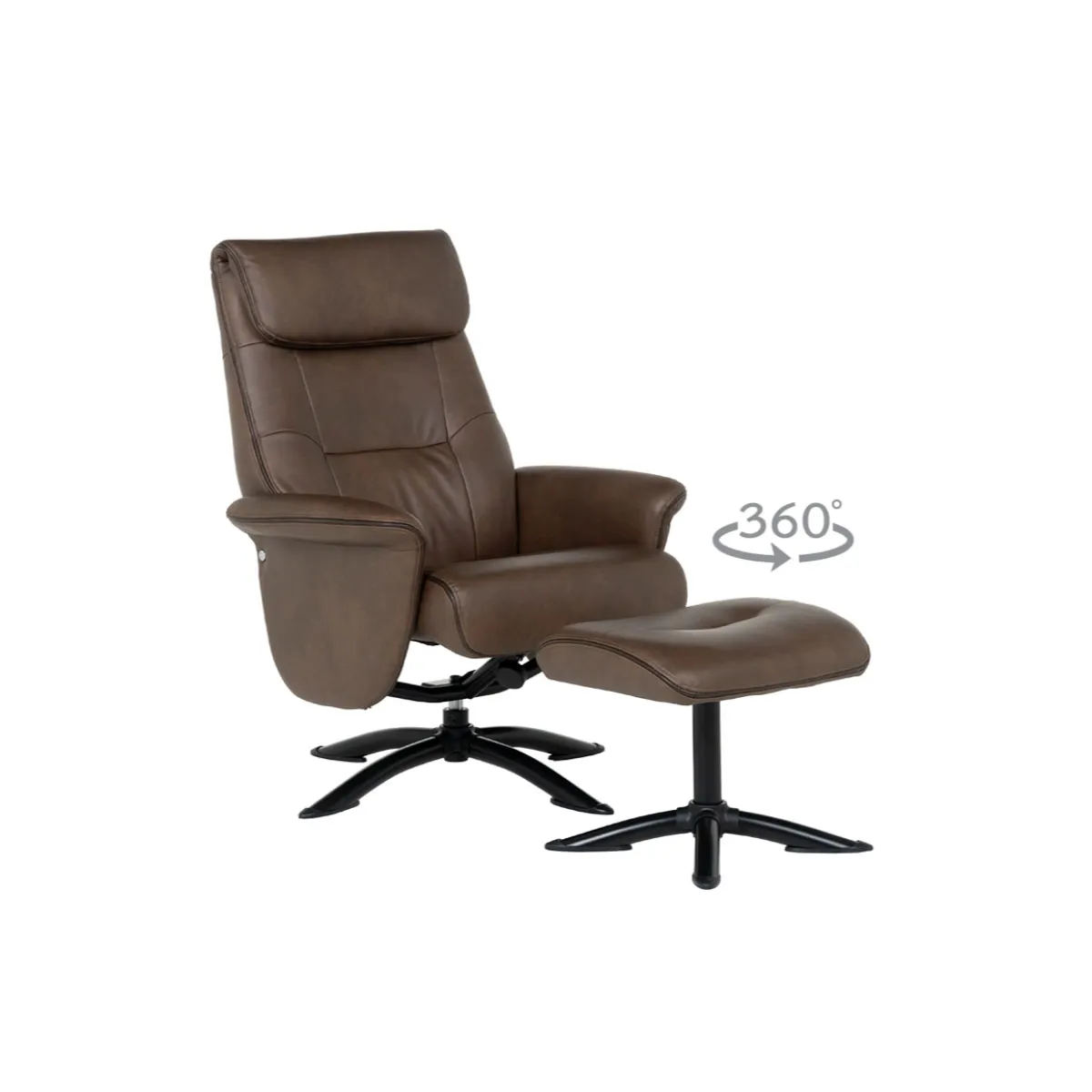 КРЕСЛО С ТАБУРЕТКА ЕМА - КАФЯВО