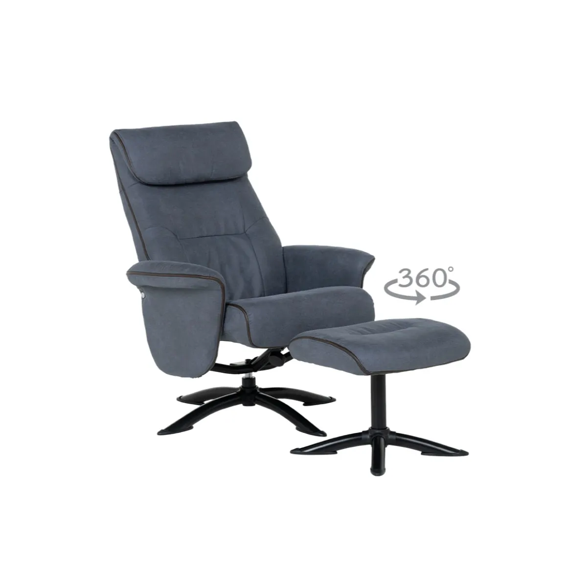 КРЕСЛО С ТАБУРЕТКА EMA - СИНЬО