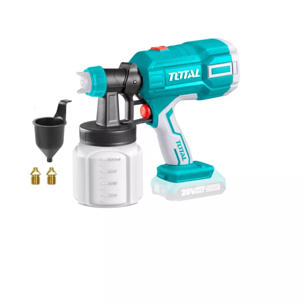 АКУМУЛАТОРЕН ПИСТОЛЕТ ЗА БОЯДИСВАНЕ TOTAL 20V 0.8Л БЕЗ БАТЕРИЯ 2003