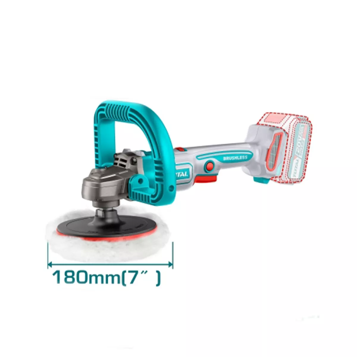 АКУМУЛАТОРЕН ПОЛИРМАШИНА TOTAL IND BL 20V 180MM 2018