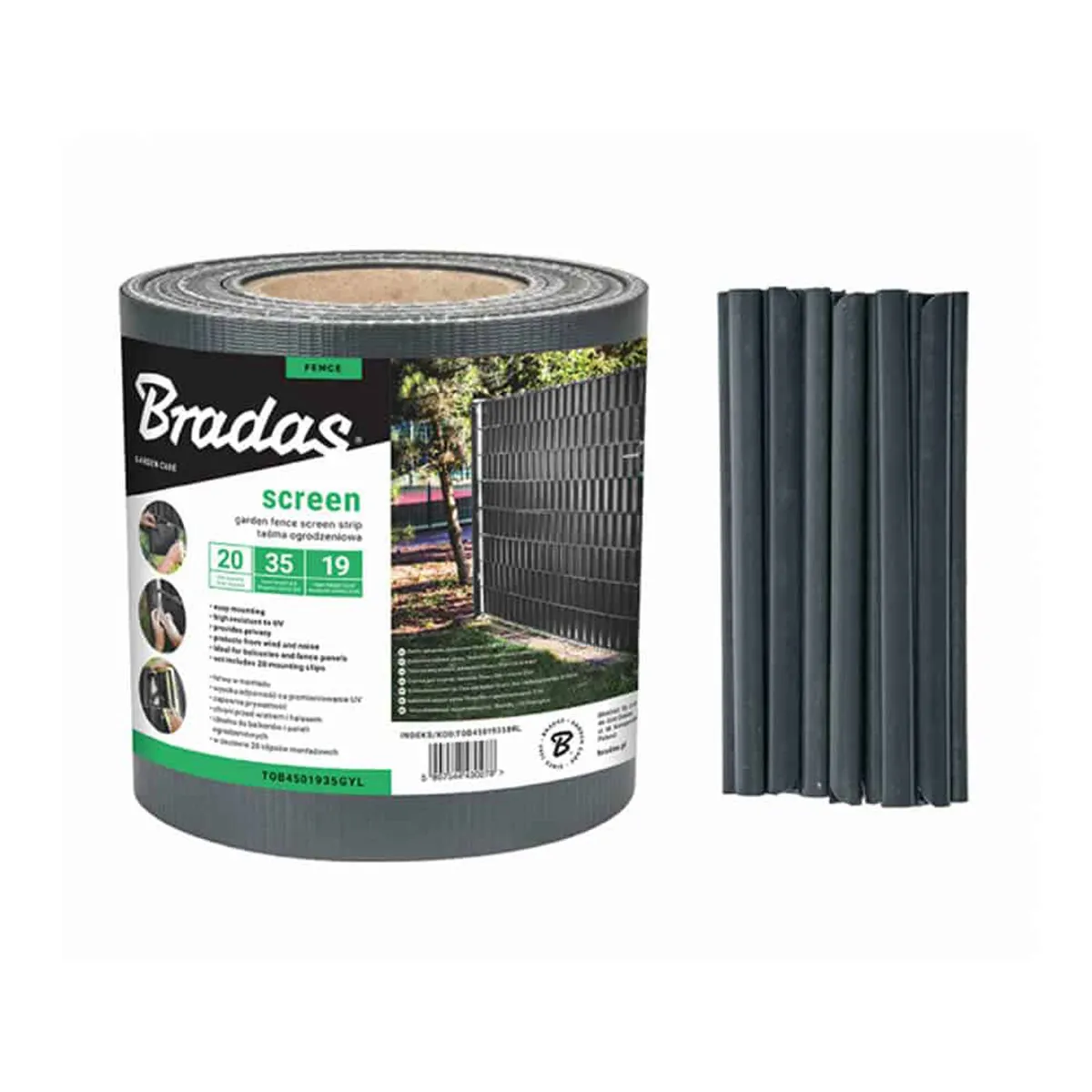 ОГРАДНА ЛЕНТА 19СМ*35М ТЪМНО СИВА 4501935