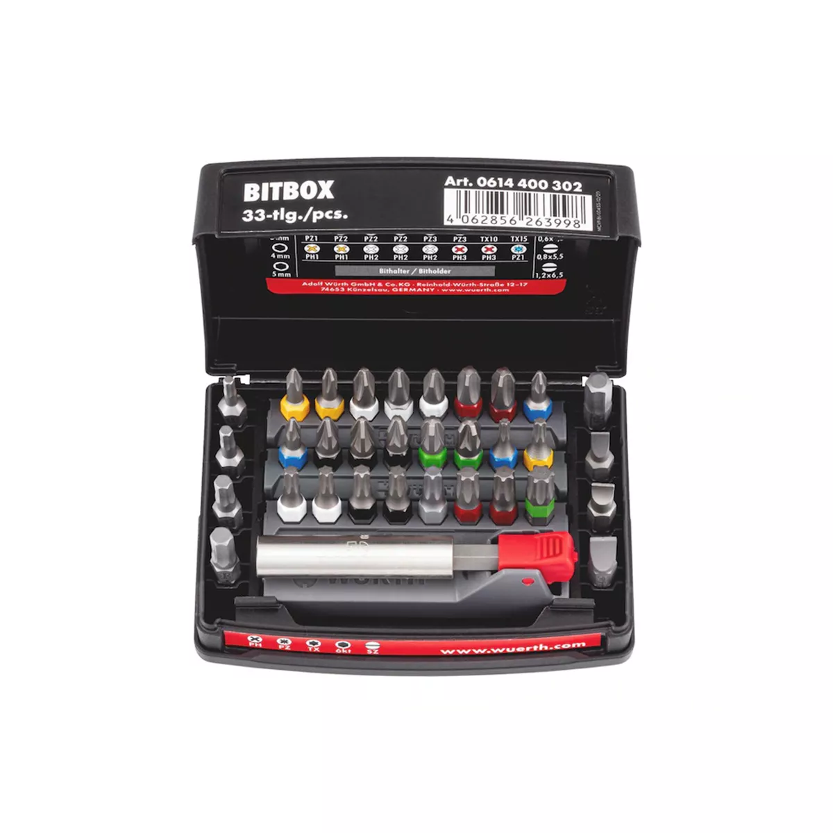 WURTH СЕКРЕТНИ НАКРАЙНИЦИ С УДЪЛЖИТЕЛ 33 ЧАСТИ 0614400303