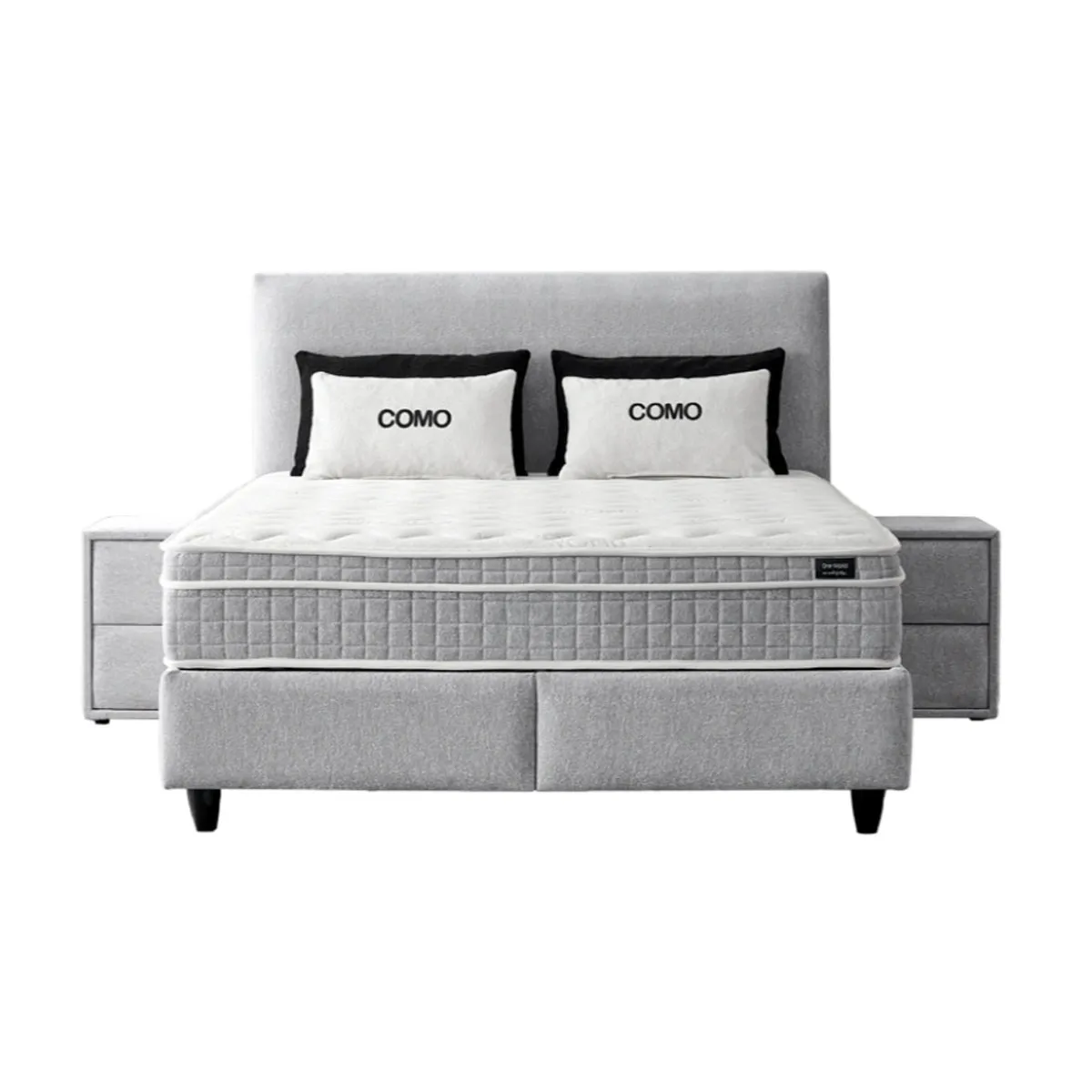 ТАПИЦИРАНА СПАЛНЯ С МАТРАК COMO 160 X 200 - СРЕБЪРЕН AN