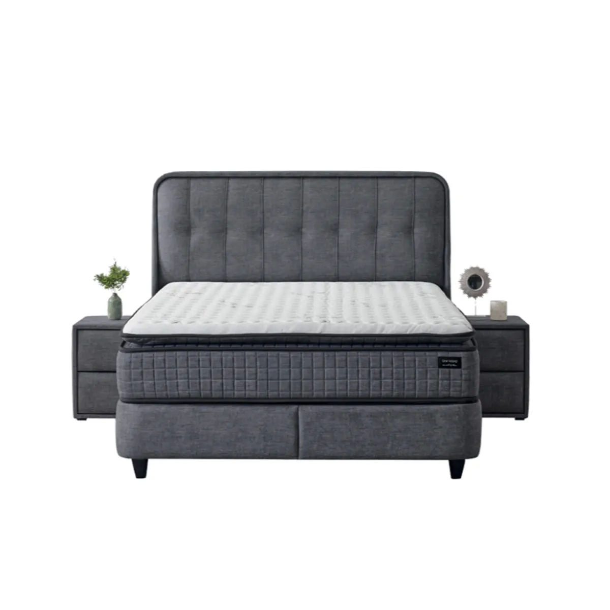 ТАПИЦИРАНА СПАЛНЯ С МАТРАК PICASSO 160 X 200 - ГРАФИТ 501