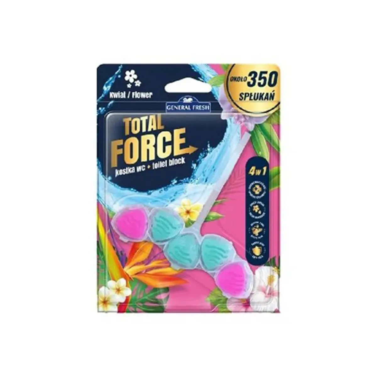 ТОАЛЕТНО БЛОКЧЕ TOTAL FORCE - ЦВЕТЯ, 40ГР.