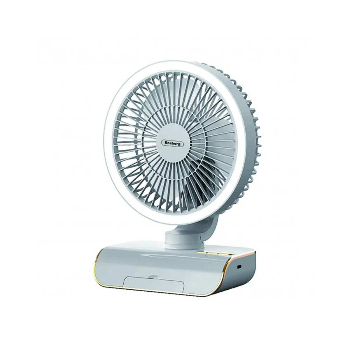 ВЕНТИЛАТОР USB ROSBERG R51760L 5W 18СМ 4000MAH LED