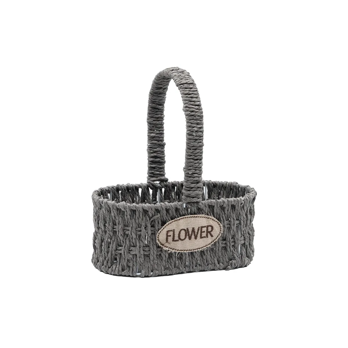 КОШНИЦА FLOWER ОВАЛ 22 СМ. СИВО - И02-23144