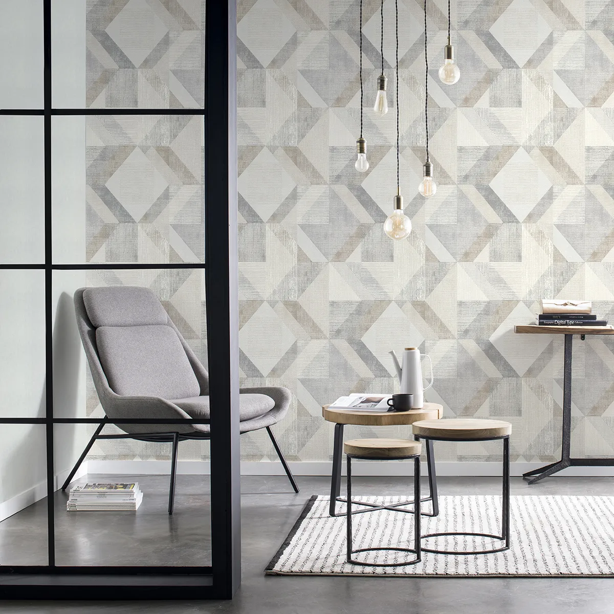 ТАПЕТ НАСТРОЕНИЕ ГЕОМЕТРИЯ СИВО - 102311921