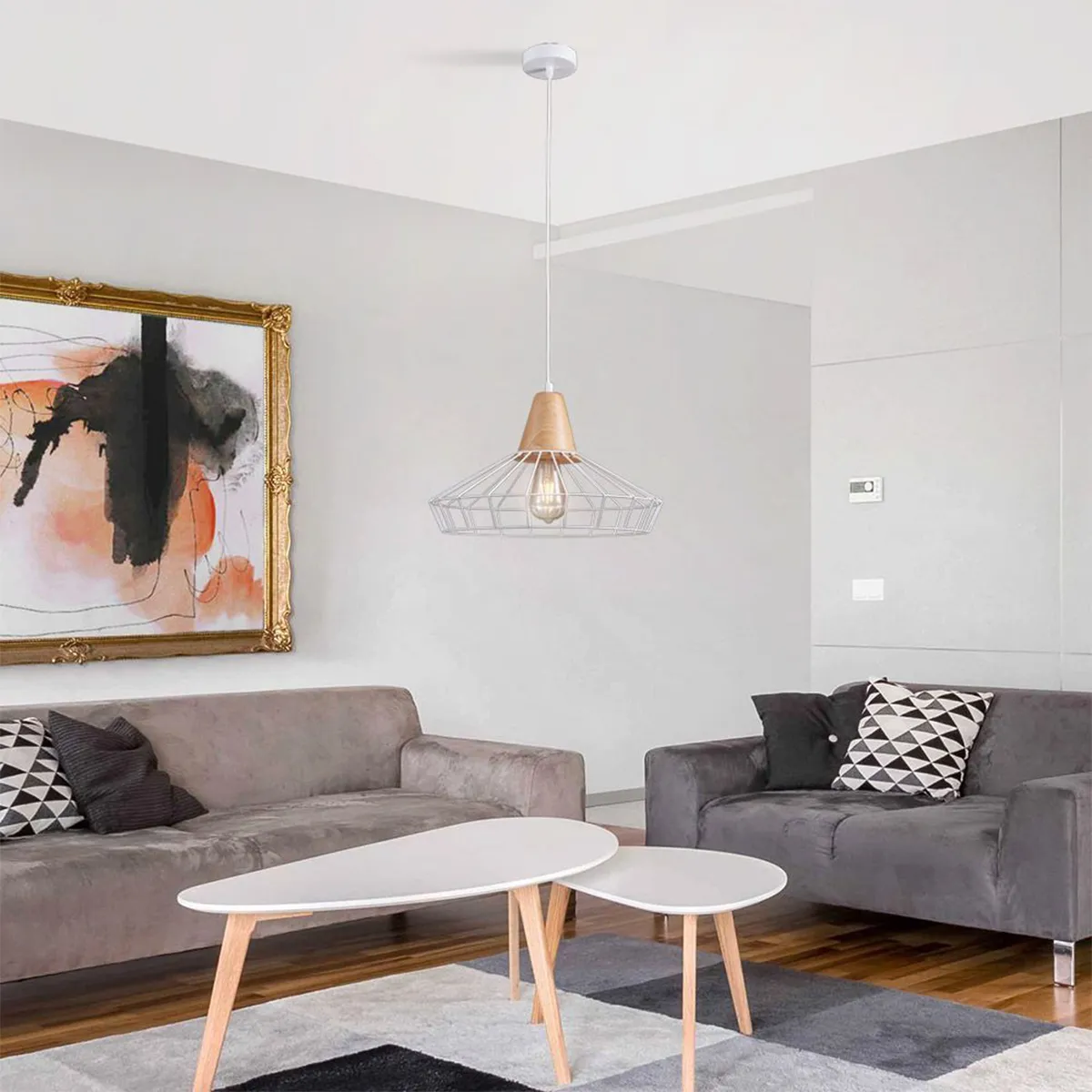 ПОЛИЛЕЙ ТЕЛЕН С ДЪРВО БЯЛ  1ХЕ27 230V SSP799  WH AVA/ 5099