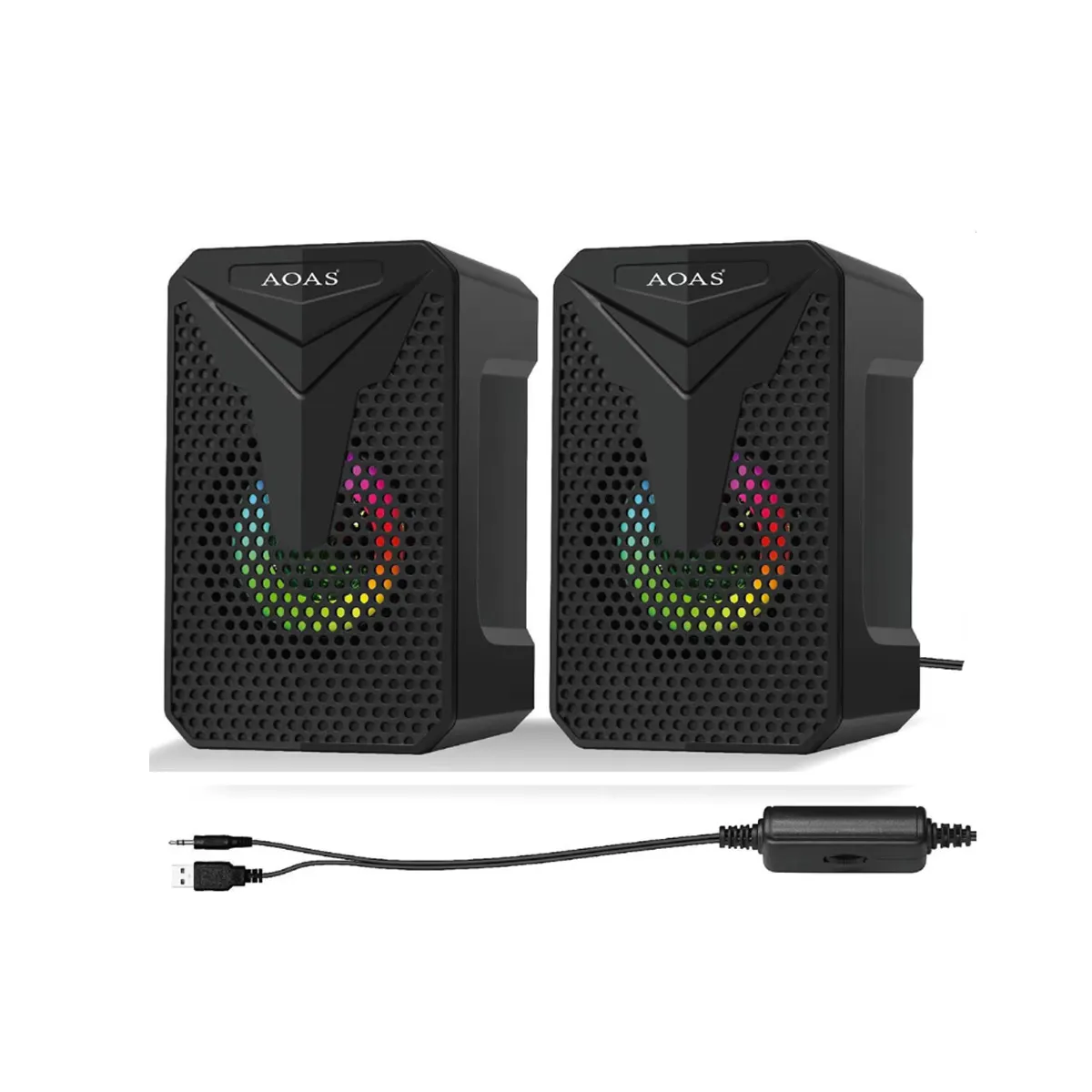 КОМПЮТЪРНИ ТОНКОЛОНКИ 2,0 USB E-005 RGB