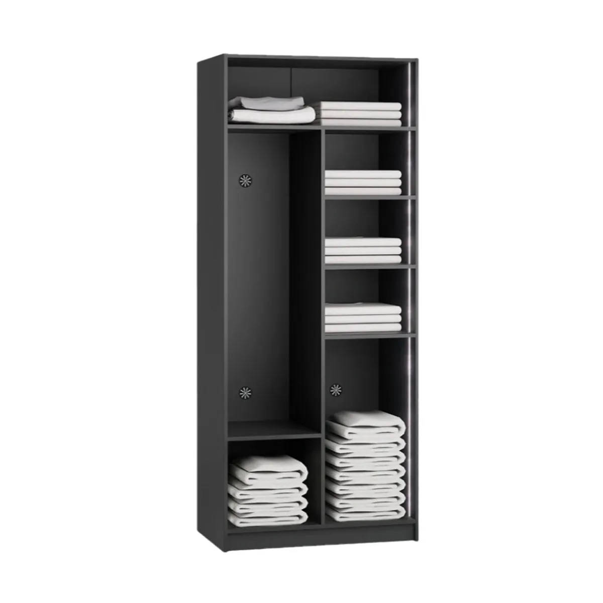 ДВУКРИЛЕН ГАРДЕРОБ YORK - ГРАФИТ