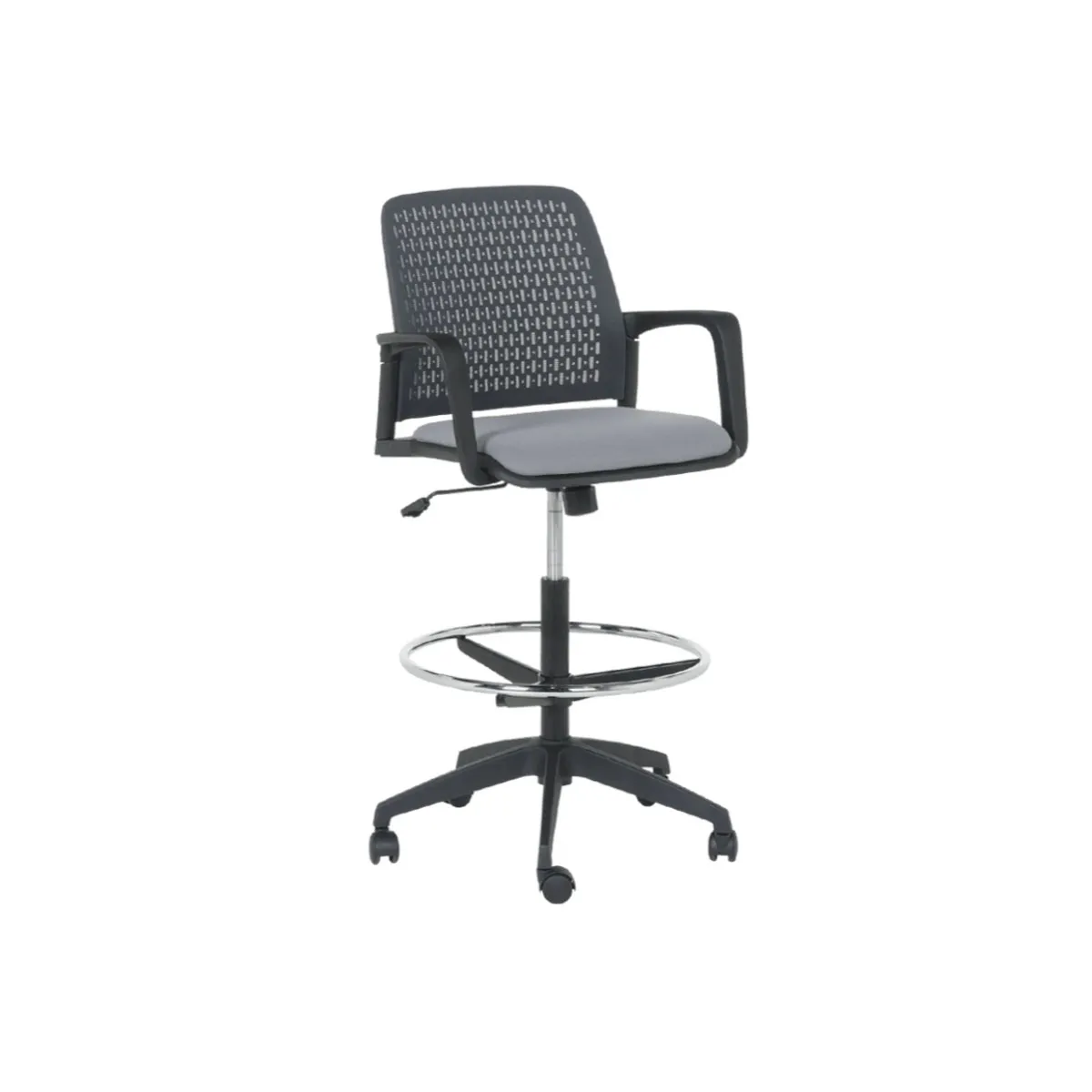 РАБОТЕН ОФИС СТОЛ 7556 - ЧЕРНА РАМКА - СИВ