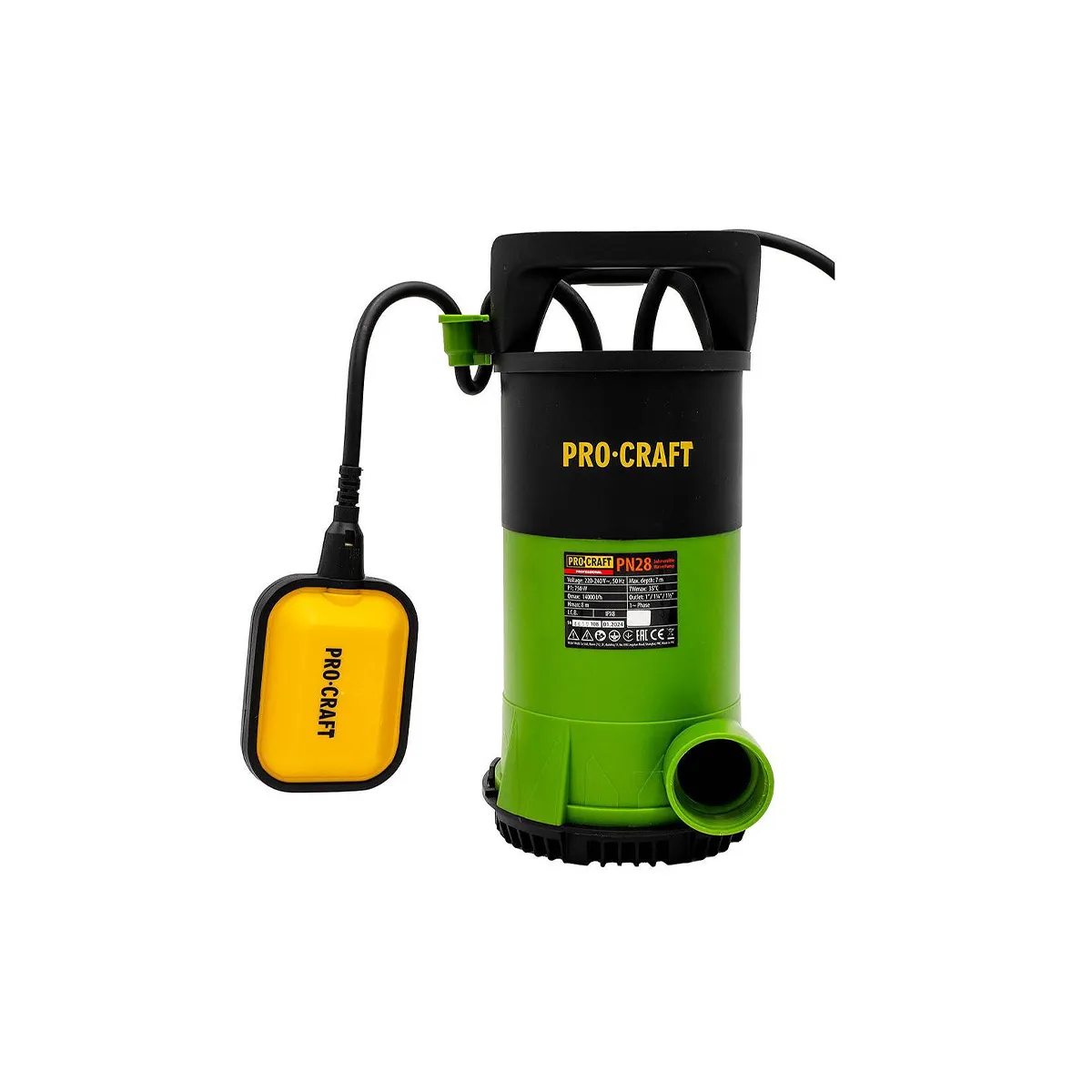 ПОТОПЯЕМА ПОМПА PROCRAFT 750W ЗА ЧИСТА И МРЪСНА ВОДА