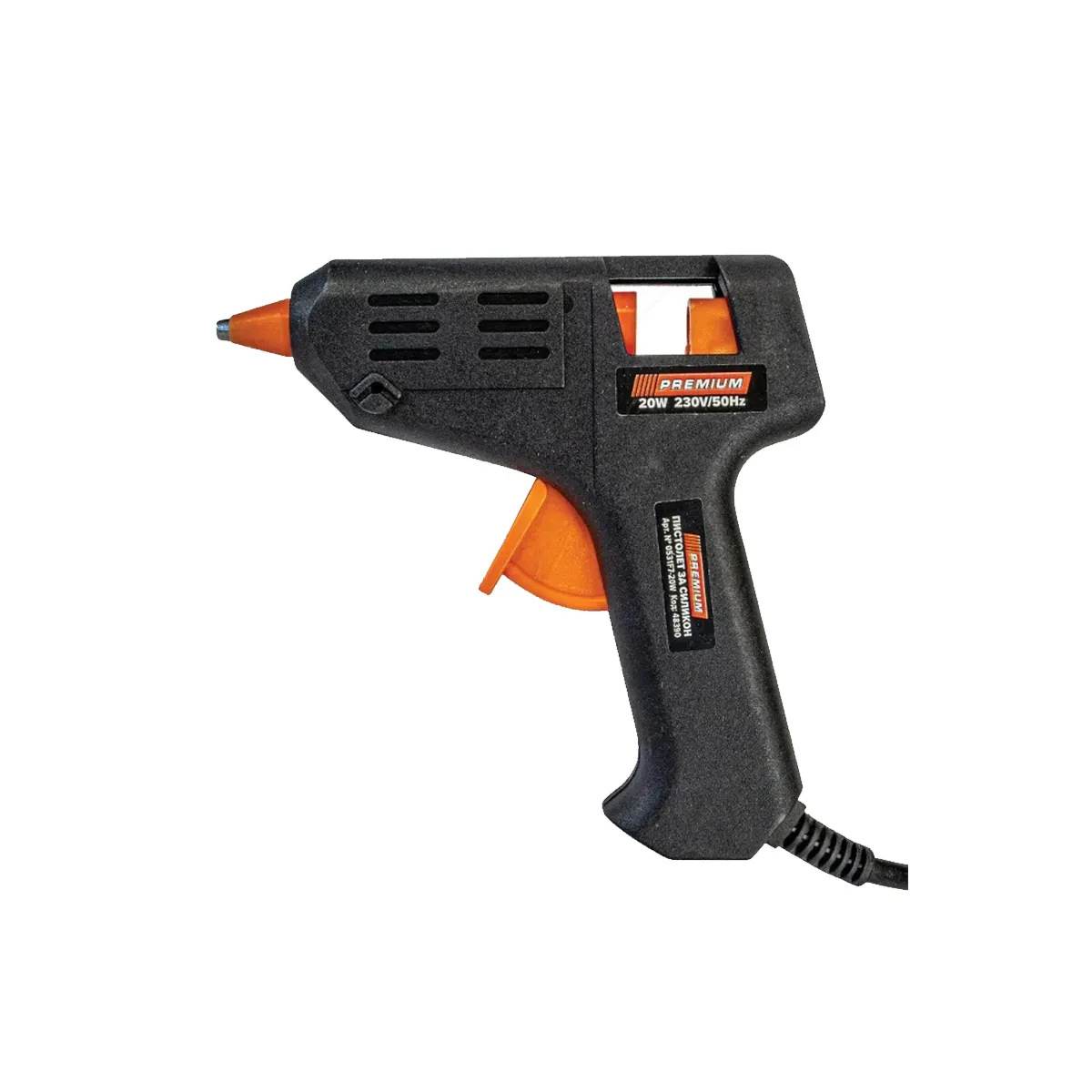 ЕЛЕКТРИЧЕСКИ ПИСТОЛЕТ ЗА ТОПЛО ЛЕПЕНЕ 20W PREMIUM 48390